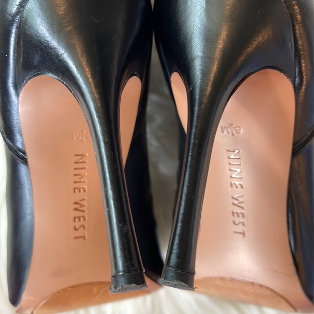 Black Nine West Laser-Cut Bootie - Picture 8 of 10